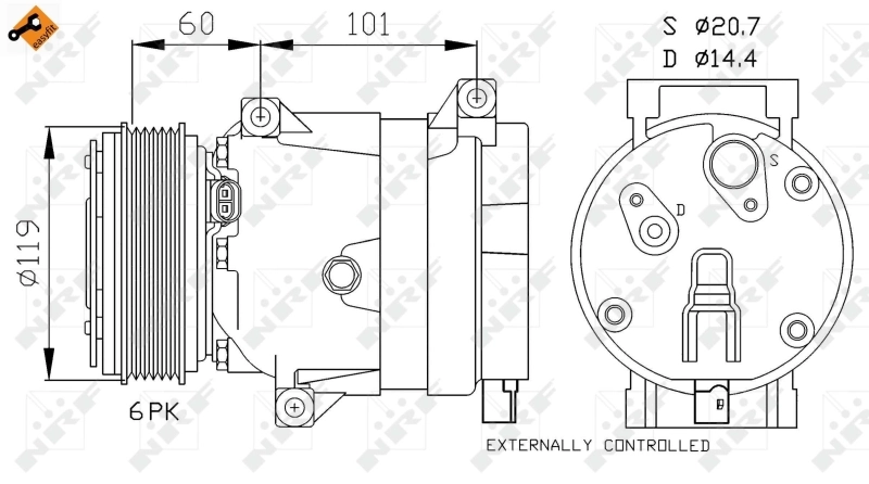 Compre 32101 NRF Compressor de aparelho de ar condicionado