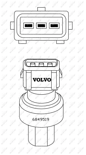 Sensor de pressão absoluta de aparelho de ar condicionado Volvo V70 I LV