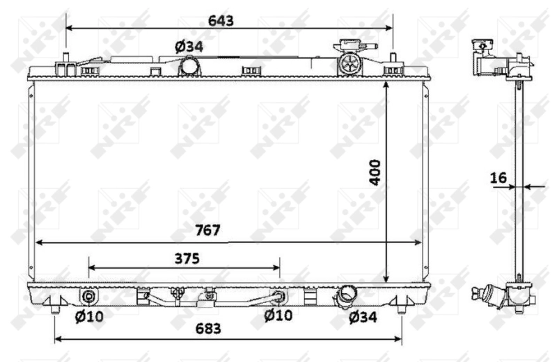 2213158 Denso Radiador de esfriamento de motor