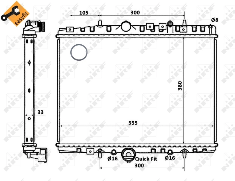 Radiador de esfriamento de motor 58341 NRF