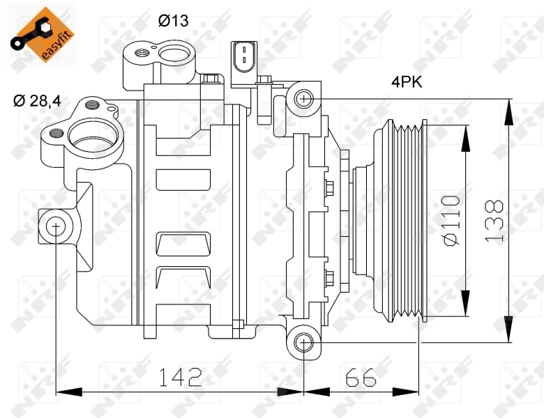 Compressor de aparelho de ar condicionado NRF 32106