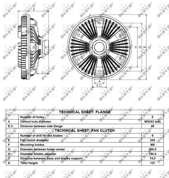 Acoplamento viscoso de ventilador de esfriamento 49100 NRF
