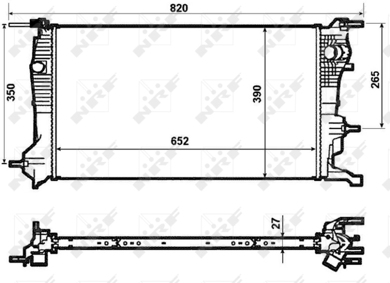Radiador de esfriamento de motor 53964 NRF