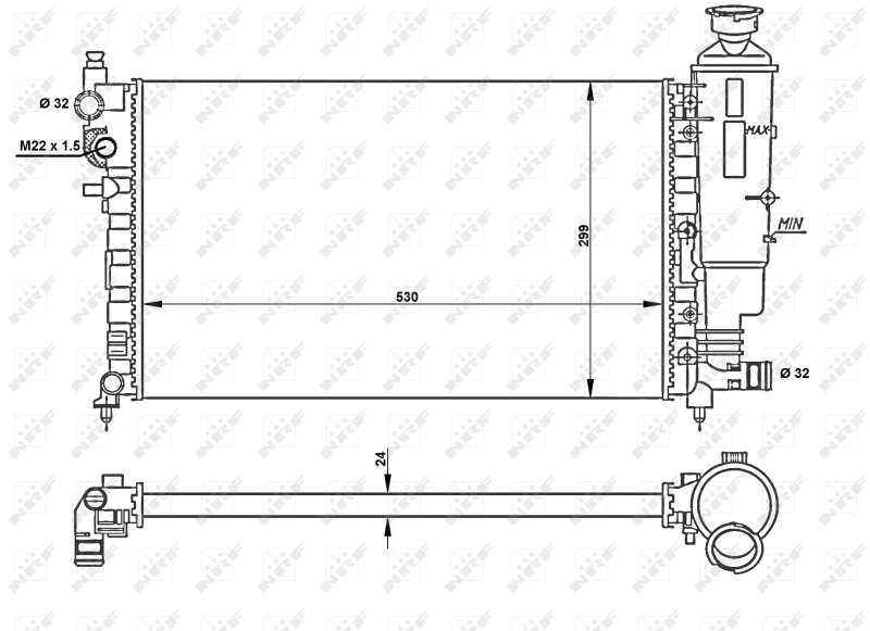 Compre 50428 NRF Radiador de esfriamento de motor