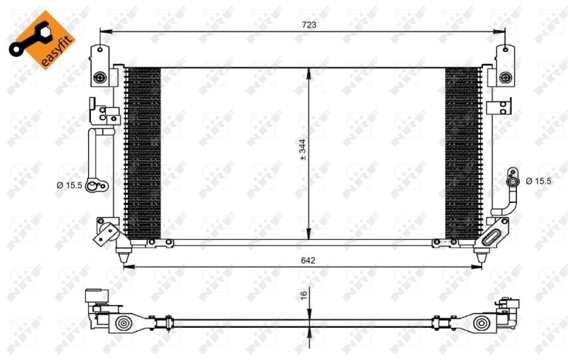 Radiador de aparelho de ar condicionado para Toyota Land Cruiser 80 J8