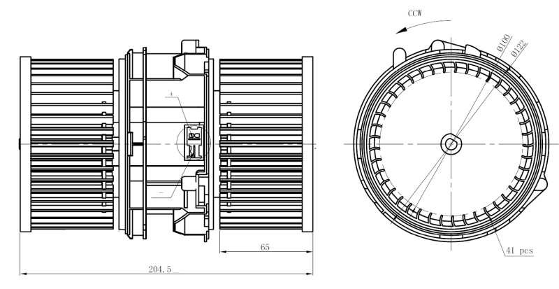 Motor de ventilador de forno (de aquecedor de salão) 34290 NRF