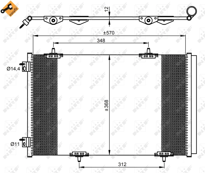 350066 NRF Radiador de aparelho de ar condicionado