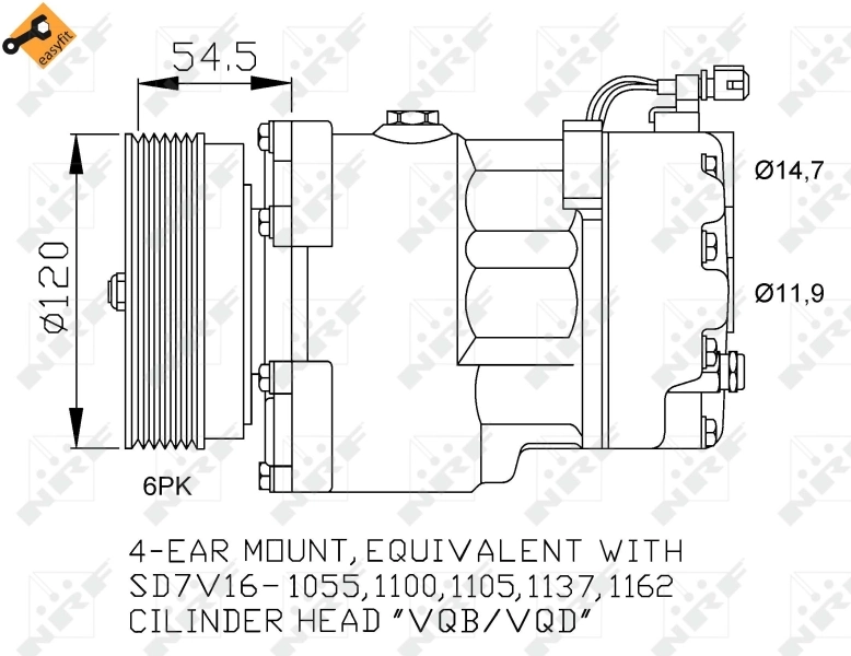 32033 NRF Compressor de aparelho de ar condicionado