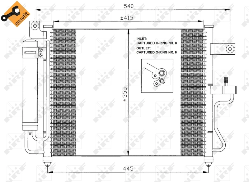 Radiador de aparelho de ar condicionado Hyundai Accent II LC ao melhor preço
