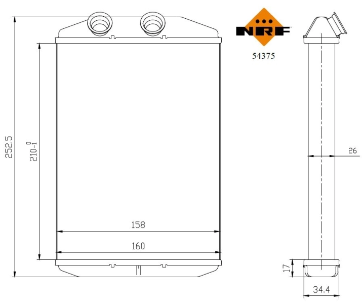 Radiador de forno (de aquecedor) NRF 54375