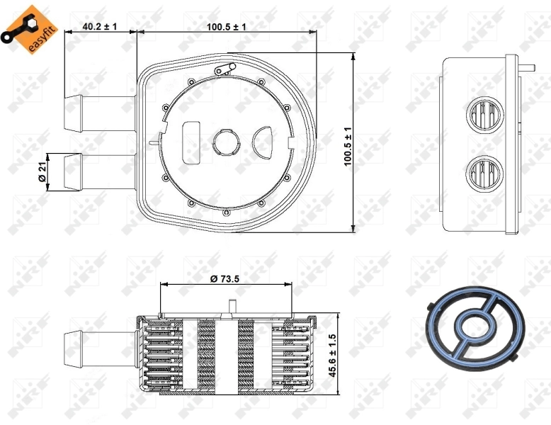 Vedante do radiador de óleo NRF 31236