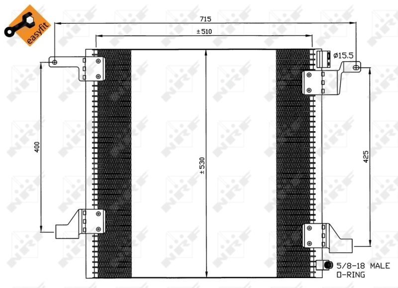 Radiador de aparelho de ar condicionado para Mercedes ML/GLE  W163