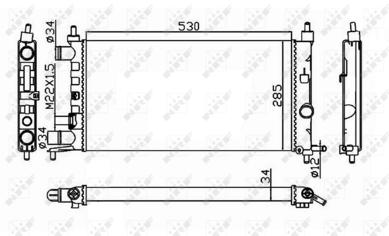 M0200670 Jdeus Radiador de esfriamento de motor