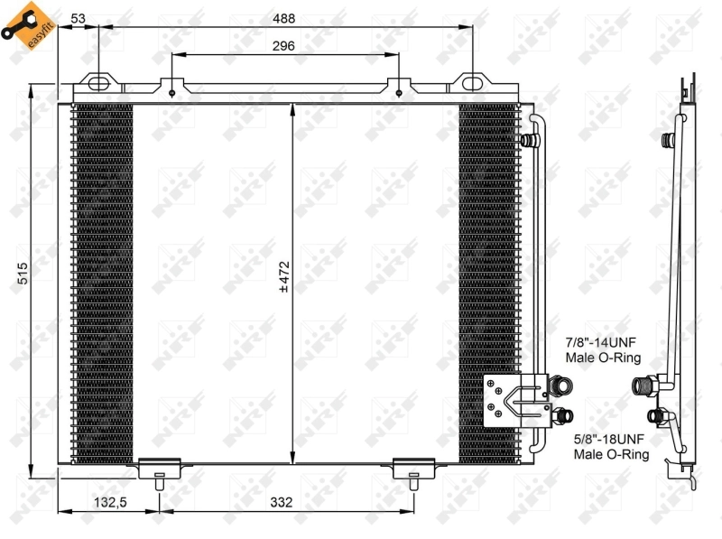 Radiador de aparelho de ar condicionado Mercedes E  W210 ao melhor preço