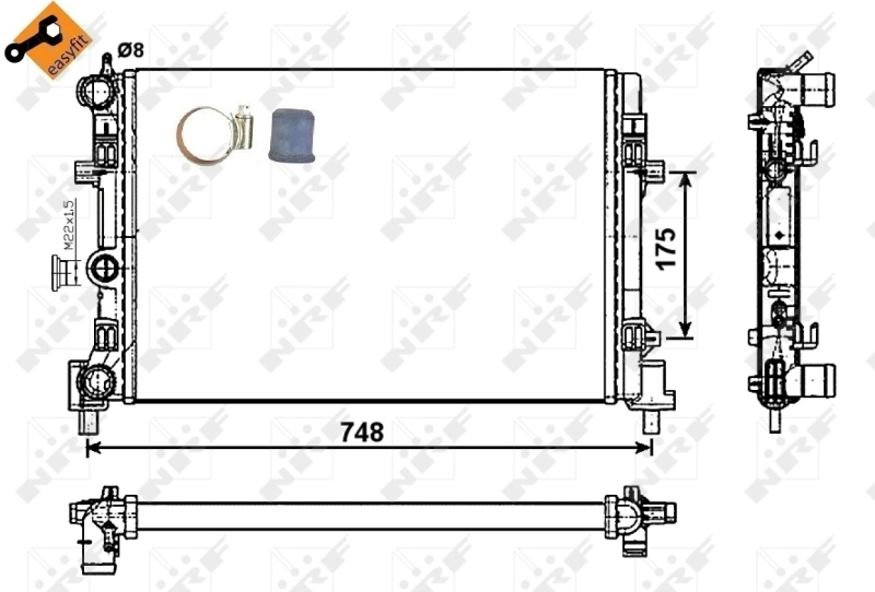 Radiador de esfriamento de motor NRF 53024