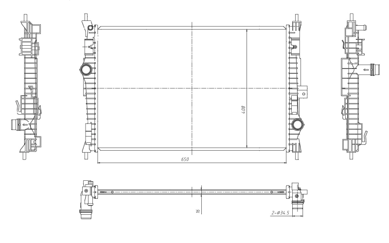 Radiador de esfriamento de motor 59302 NRF