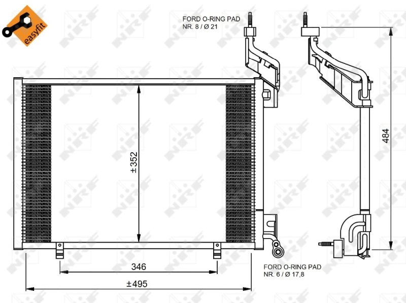 Radiador de aparelho de ar condicionado 35976 NRF