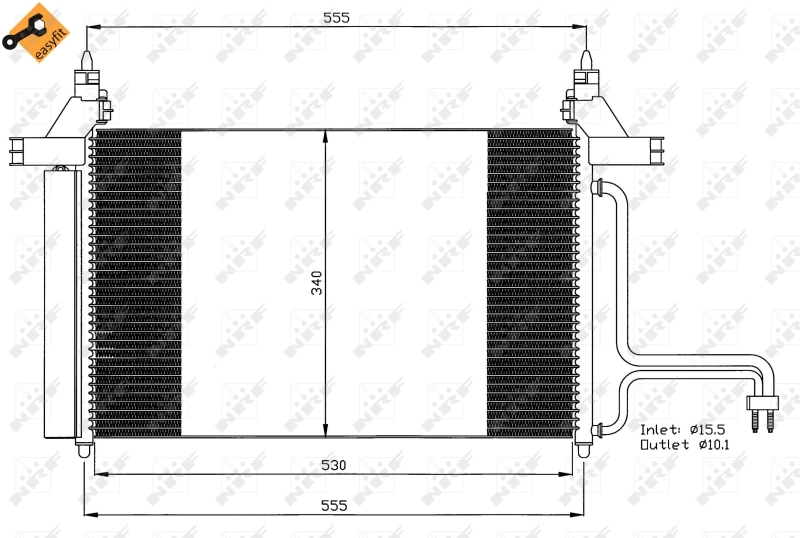  Radiador de aparelho de ar condicionado Fiat Stilo hatchback (192) (2001 - 2006) 