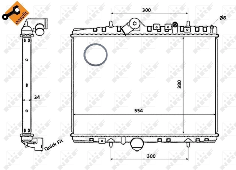 Radiador de esfriamento de motor para Peugeot 406  8C