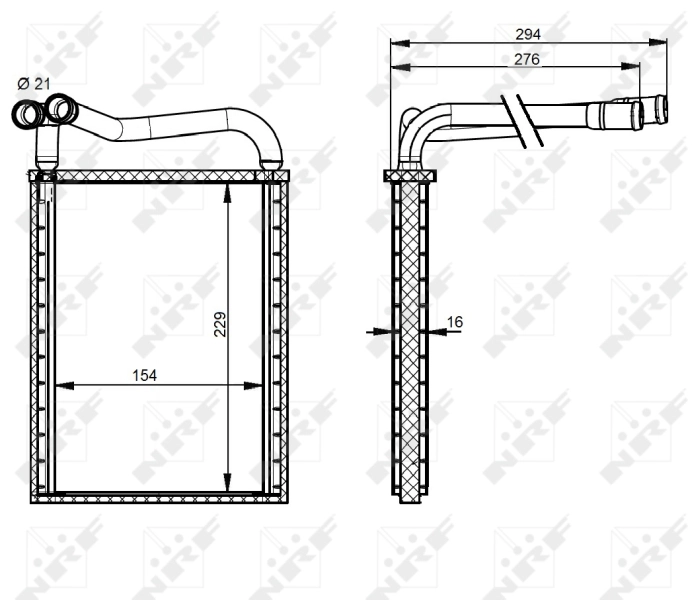 Radiador de forno (de aquecedor) 54339 NRF