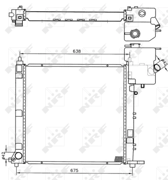 Radiador de esfriamento de motor 50598 NRF