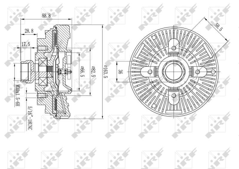 Acoplamento viscoso de ventilador de esfriamento Polcar SV6084S