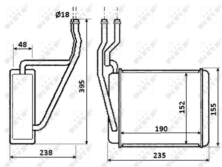  Radiador de forno (de aquecedor) Ford Fiesta VAN сaixa (2003 - 2009) VAN