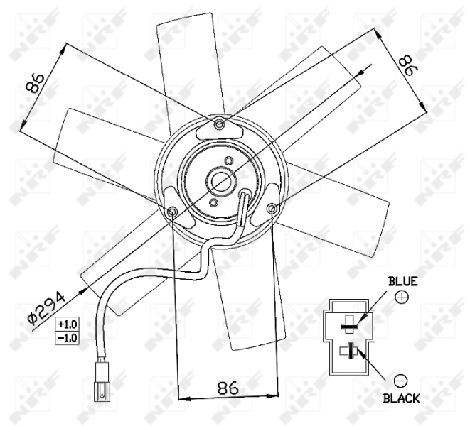 Ventilador elétrico de esfriamento montado (motor + roda de aletas) NRF 47657 preço, a partir de 106,69 USD