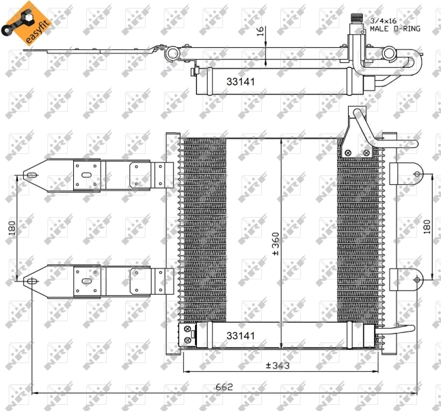 Radiador de aparelho de ar condicionado para Volkswagen Polo 6N2
