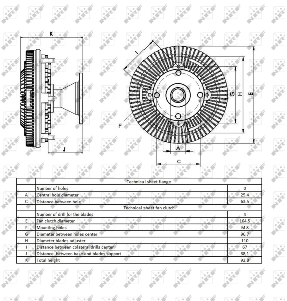 Acoplamento viscoso de ventilador de esfriamento AL81448 John Deere
