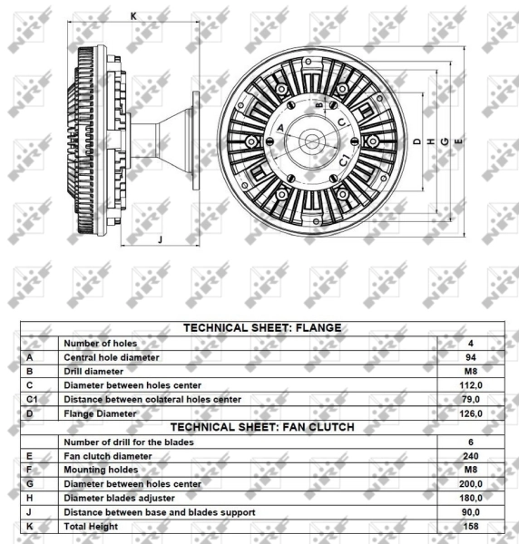 Compre 49083 NRF Acoplamento viscoso de ventilador de esfriamento