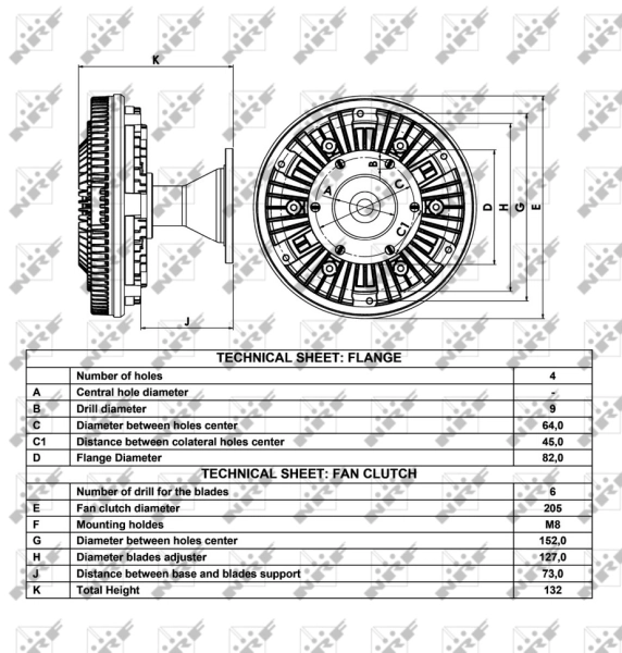 Acoplamento viscoso de ventilador de esfriamento 49024 NRF