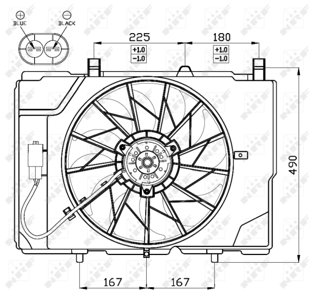Difusor do radiador de esfriamento, montado com motor e roda de aletas NRF 47466 preço, a partir de 201,91 USD
