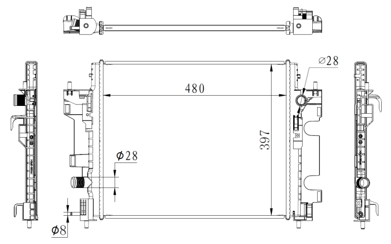 Radiador de esfriamento de motor 59274 NRF