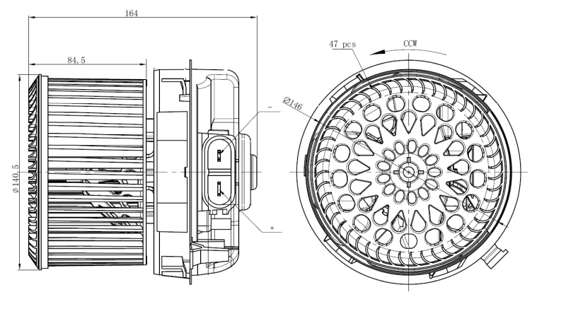 Motor de ventilador de forno (de aquecedor de salão) 34273 NRF
