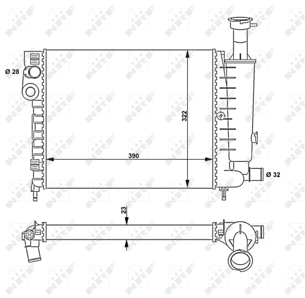 Compre 58814 NRF Radiador de esfriamento de motor