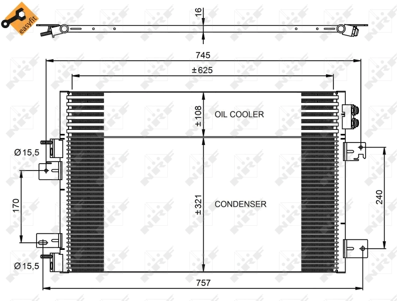 K68004296AA Fiat/Alfa/Lancia Radiador de aparelho de ar condicionado