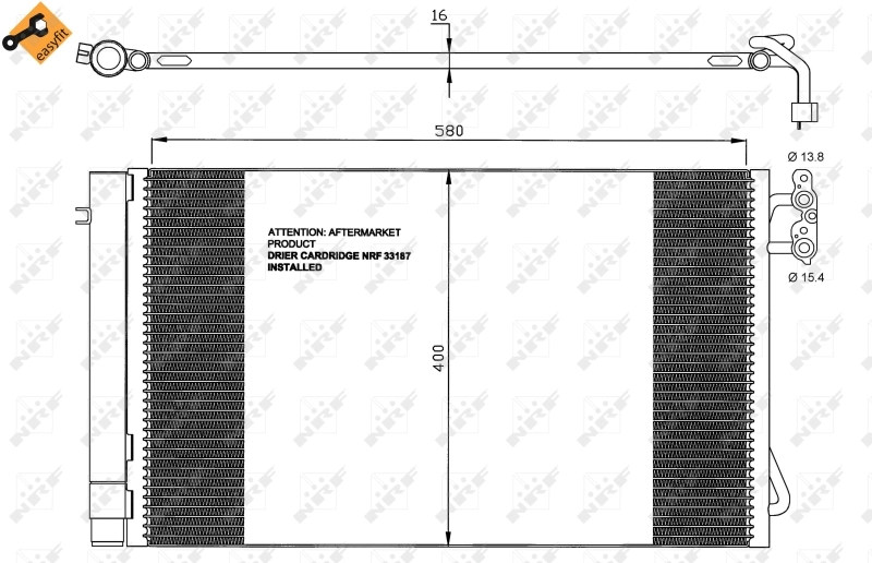 35743 NRF Radiador de aparelho de ar condicionado