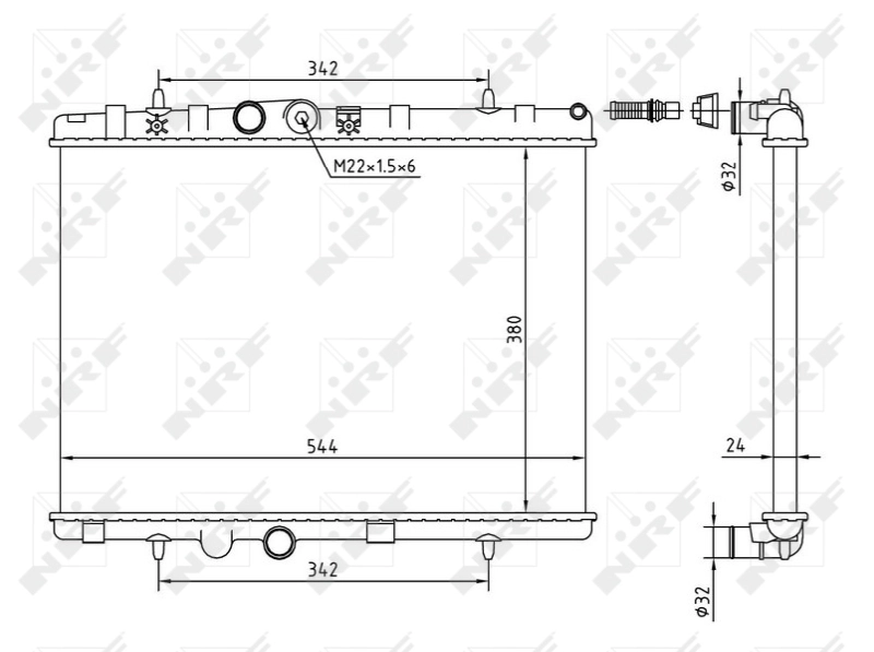 Radiador de esfriamento de motor 733101 VALEO
