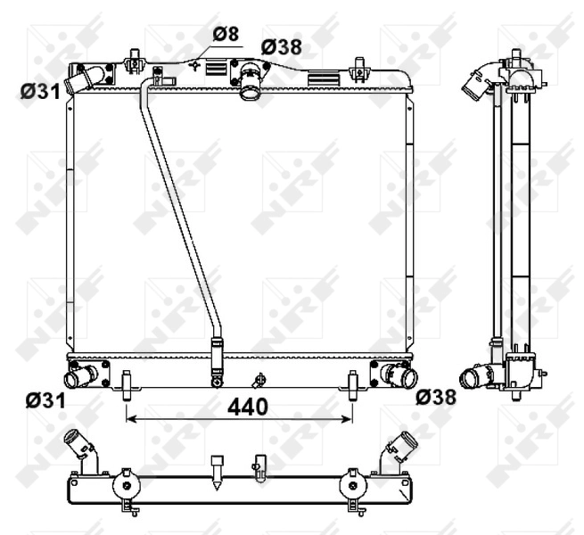 Radiador de esfriamento de motor 53188 NRF