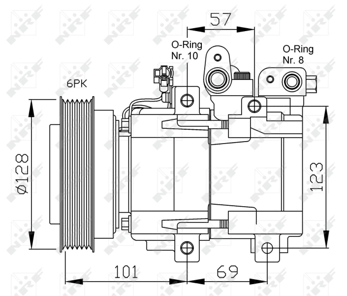Compressor de aparelho de ar condicionado 32204 NRF