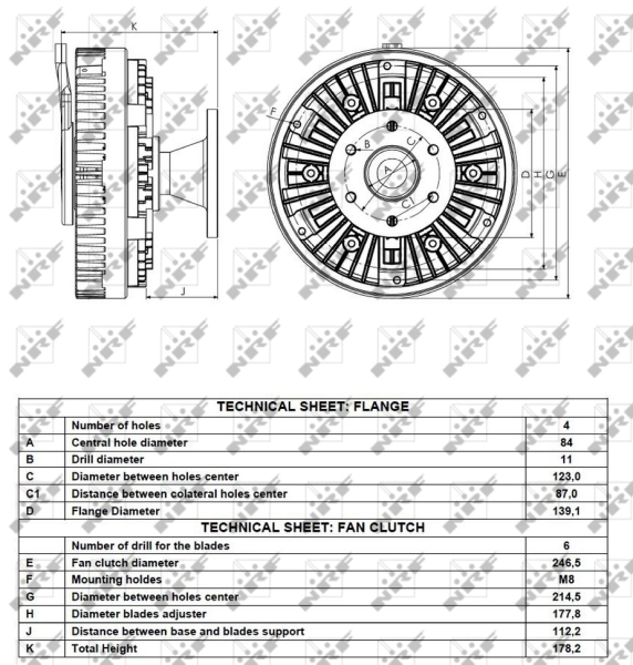 Acoplamento viscoso de ventilador de esfriamento Scania 1776552