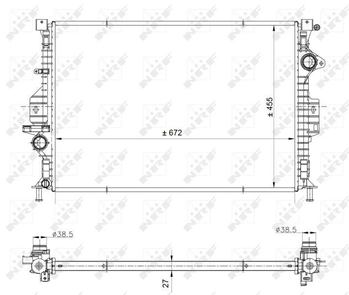 Radiador de esfriamento de motor 53812 NRF