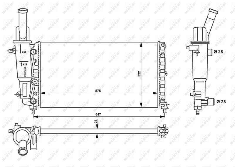 Compre 53225 NRF Radiador de esfriamento de motor