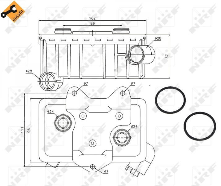 Radiador de óleo (frigorífico), debaixo de filtro NRF 31181