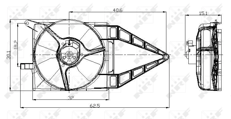 Ventilador elétrico de esfriamento montado (motor + roda de aletas) Opel Vectra A 86, 87
