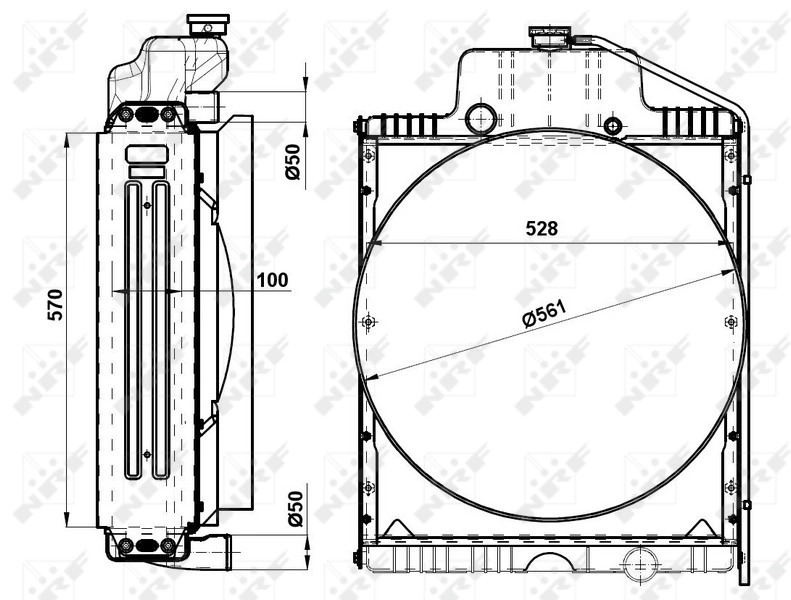 Radiador de esfriamento de motor 54096 NRF