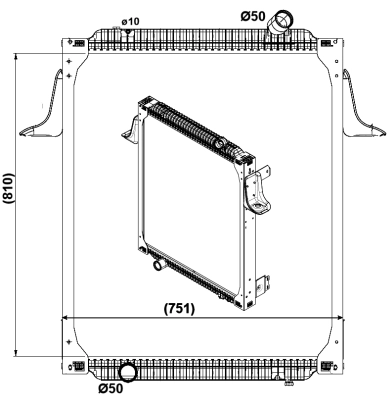  Radiador de esfriamento de motor Renault Trucks TRUCK PREMIUM ROUTE caminhão trator (1996 - 2006) ROUTE