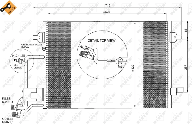 Radiador de aparelho de ar condicionado NRF 35199 preço, a partir de 40,86 USD