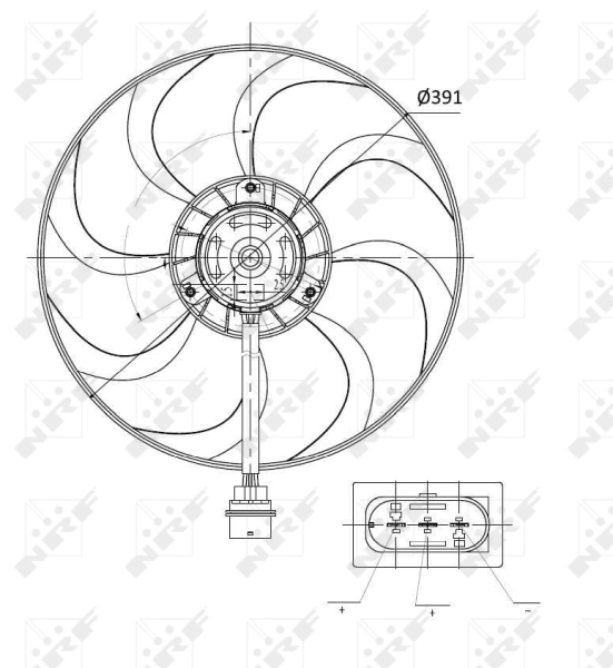 Ventilador elétrico de esfriamento montado (motor + roda de aletas) Seat Ibiza IV 6J5, 6P1